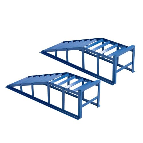 Ponte sollevatore per auto, 2000 kg, set di 2 rampe idrauliche, ingresso piatto a 23°, per cambio olio e cura dell'auto, in acciaio, 94,8 cm, blu