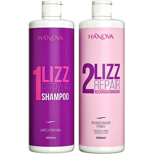 Qual a Melhor Progressiva com Formol de 2025? Melhores Ranking 8 Hanova Lizz Repair - Kit Escova Progressiva Sem Formol 2x 500ml