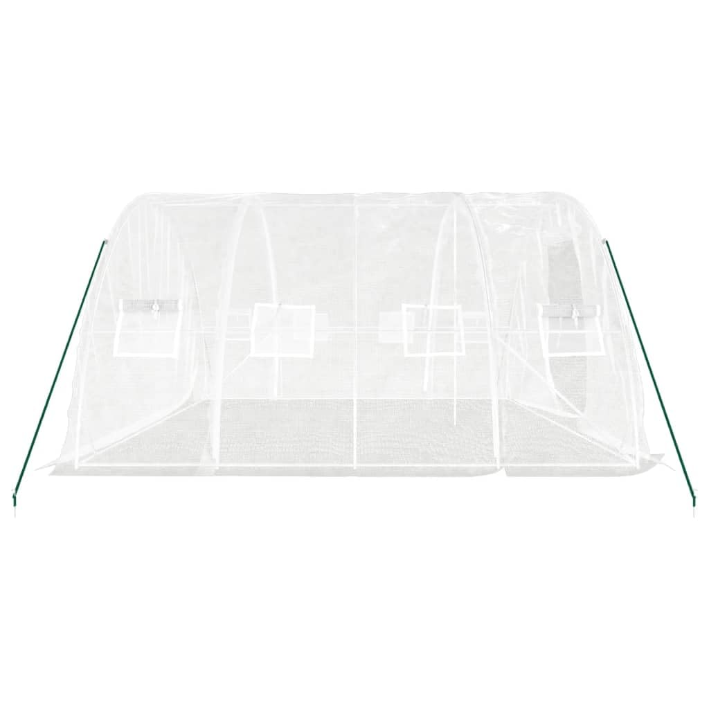 Homgoday Invernadero con Estructura de Acero Blanco 20 m² 5x4x2,3 m, Invernadero Caseta Jardín Terraza Plantas Semilla Cultivo Huerto Verduras Cubierta Casero