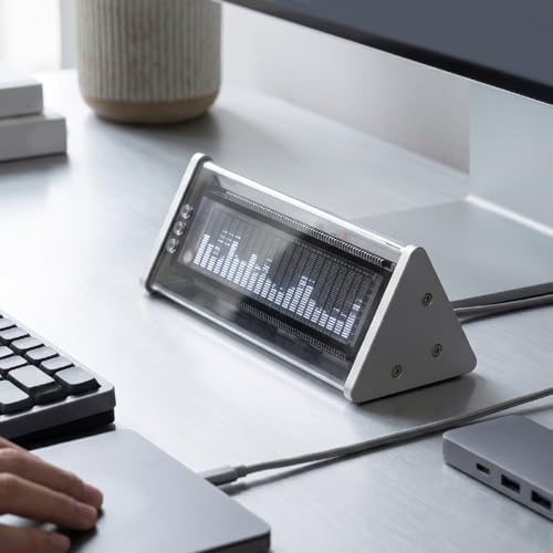 Analyseur de audio rétro avec double sélecteur d'entrée AUX et horloge VFD