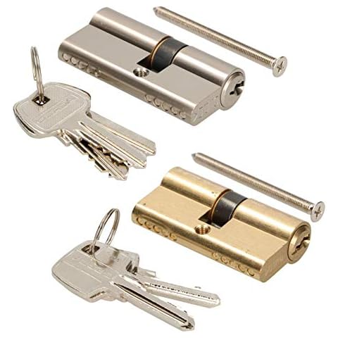 KOTARBAU Schließzylinder 25/25 Messing Zylinderschloss Profilzylinder Türzylinder Schloss Schlosszylinder Sicherheitsschloss Doppelzylinder Vermessingt Cover