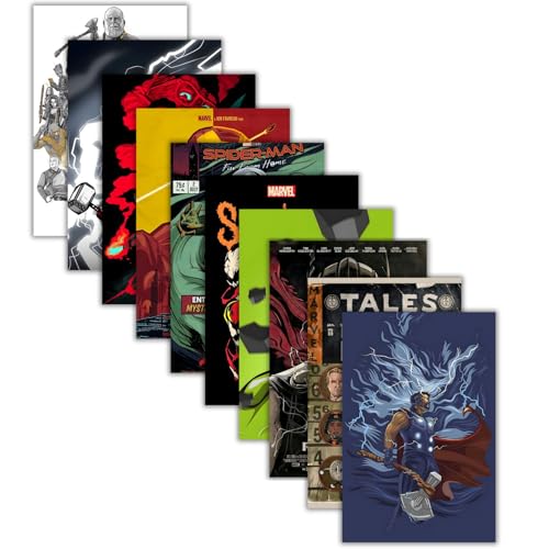 Image of Set of 10 Mix Anime posters for wall, Self Adhesive, A4 Size |Poster For Gaming Room, Various Anime characters (Superhero A4 1)