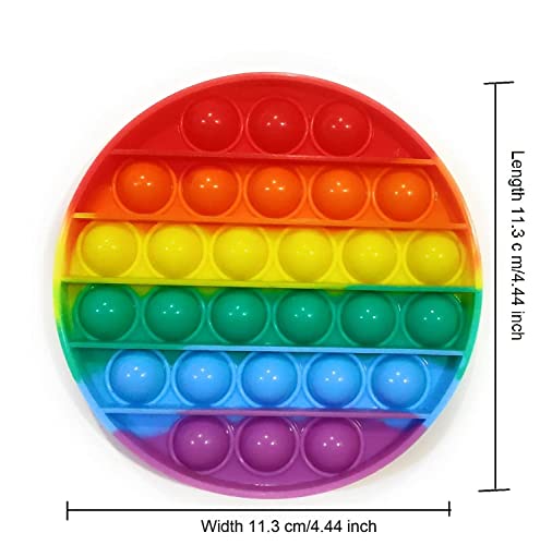 Image of MoldBerry Puppet Pop It Toys Bubble Fidget Sensory Anti Stress Relief Toys for Kids Adults Return Gifts for Girls Boys Rainbow Colors Round & Square (Pack of 2)