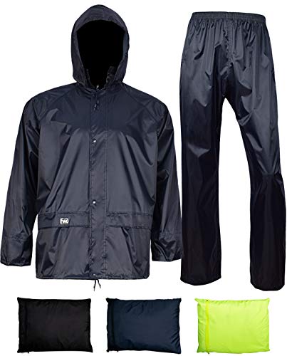 Rain Jacket with Pants for Men Women Waterproof Rain Coat 3-Pieces Ultra-Lite Suits
