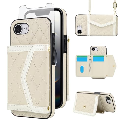 Étui iPhone SE 2025 antichoc avec porte-carte et cordon pour femme et homme