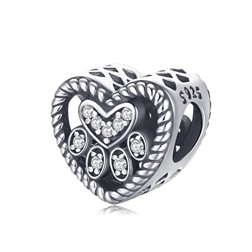 Eusense Charm Cane Argento Sterling 925 Bead Zampa Fit Pandora Braccialetto Europeo