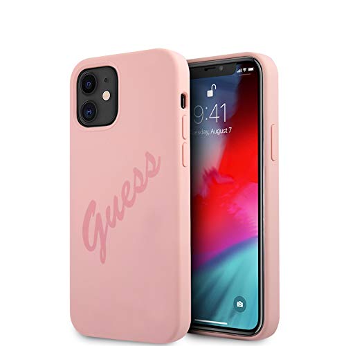 GUESS Coque Rigide Script Vintage pour GUHCP12SLSVSPI iPhone 12 Mini 5,4" Rose