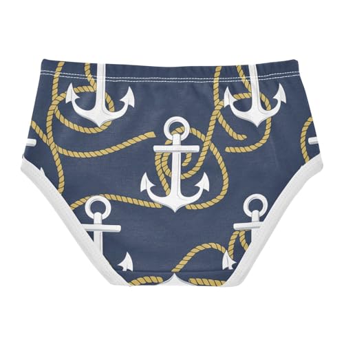 Cotton Toddler Underwear Floral Nautical Anchors Beige Navy Blue Panties Little Girl Animal Briefs Underpants 2t2