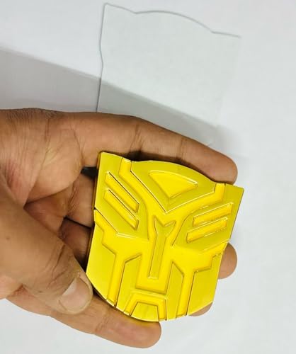 Image of Emblems for Car & Bike Metal Lo.go and Grill Me.tal Lo.go, Auto Accessories for Car Emblem 3D Badge Auto Racing Sport Sticker Grand Tourer Decal. (Small Golden TRANSFORMERR Logo)