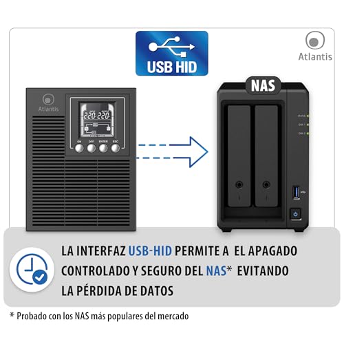 Miniatura 7 de Atlantis A03-Op1002xln Ups Sistema De Alimentación Ininterrumpida Online Doble Conversión Onda Sinusoidal Pura 88 Más Silencioso 1000va 700w, 23,6 Dba, Usb, 2 Schuko 1 Iec, Ranura Snmp, 2x12v 9ah