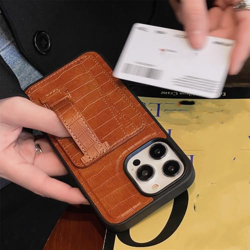 Étui de luxe pour iPhone 12 en cuir PU marron haute finition anti-choc
