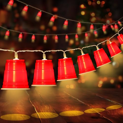 Guirlande lumineuse rouge à piles déco de fête 4m Hiboom