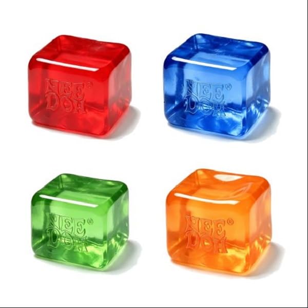 Glow Cubes in The Dark for Adults, Sensory Play Cube TPR Squeeze Block Fidget Toy for Playroom, Study Room, Office Desk, Ideal for Kids Children and Daily Stress Relief Users