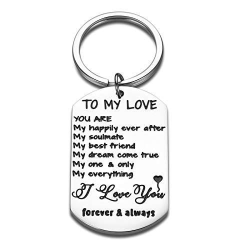 I Love You Gifts for Him Her Keychain for Boyfriend Wife from Husband Couples Keychains for Girlfriend Christmas Present Valentines Day Jewelry for Lover Wedding Anniversary for Fiance Fiancee