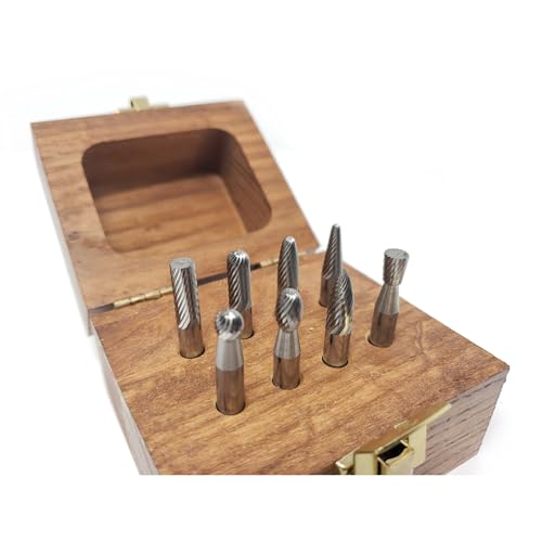 Set de 4 fresas de carburo corte simple miniatura 2
