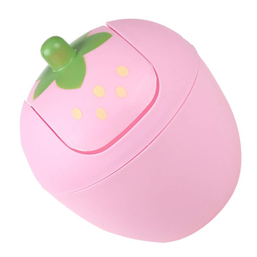 NUOBESTY Pink Plastic Mini Trash Can with Swing Lid, Fingerprint Resistant and Stain Proof, Ideal for Desktop, Office, Home, Bathroom, Kitchen, and Laundry Room