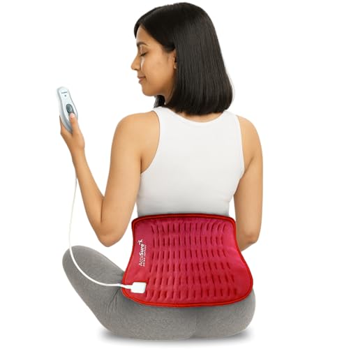 Image of AccuSure T001 Electric Heating Pad (30x25 cm) for Men & Women | Compact Size | Muscle Relaxation, Menstrual Pain, Cramps, Backache & Stress Relief | Soft Fabric | Fast Warm-Up | Temperature Control