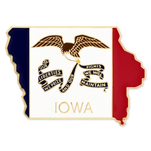 Iowa State Shape Flag Lapel Pin