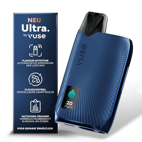 Preisvergleich Produktbild Vuse Ultra Smart-Vape mit LED-Display, hochwertige E-Zigarette mit Pod-System, Flavour AutoTune, CloudControl und MyVuse App für ein personalisiertes Vaping-Erlebnis, Blau