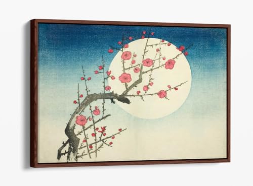 Utagawa Hiroshige habiller un grand mur vide toile cadre noyer