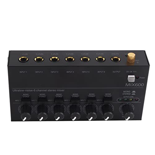 Audiomixer, 100 Bis 240 V 6-Kanal-Stereo-Line-Mixer für die Bühne (EU-Stecker)