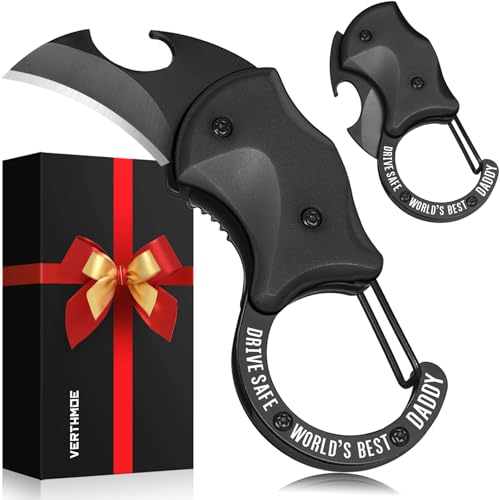 VERTHMOE Fathers Day Dad Gifts, Drive Safe Dad Gifts for Fathers Day, Dads Gift for Father Who Wants Nothing, Small Gift from Daughter Son, EDC Box Cutter Outdoor Camping Tools Gift