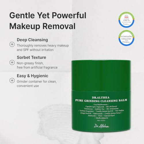 Dr.Althea Pure Grinding Cleansing Balm | Hygenic One-Step Makeup Cleansing Oil with Madecassoside | Gentle Sorbet Texture for Sensitive Skin | Travel Essentials | Korean Vegan Skin Care | 1.69 Fl Oz - Image 4