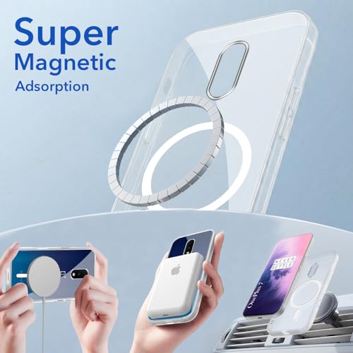 Image of Jkobi Lifetime Anti-Yellow MagSafe Compatible Clear Back Cover Case for OnePlus 7 (Sleek Hard Crystal | Shockproof and Camera Protection)
