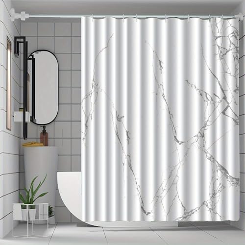 Rideau de douche marbré lavable en machine pour cloison étanche