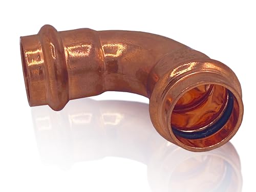 Amazinnov -Rame a crimpare Raccordo tubo in rame, connettore idraulico (ØFF16, Gomito-90°, 1, Riscaldamento)