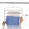 FeeraHozer Pants Hangers Non Slip 3 Pack Space Saving Hangers Multi-Layer Swing Arm Pants Hanger Stainless Steel Space Saver Hanger Closet Storage Organizer for Jeans Trouser Slacks Clothes (Black) #4
