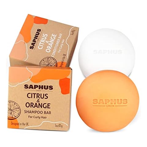 Sulphate Free Hair Shampoo and Conditioner Bars Set, Solid Shampoo and Conditioner Moisturizing and Nourishing for Curly Damaged Hair , 2 Pack, 170g (SWEET ORANGE) Cover