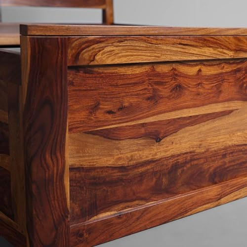 Image of Bed Solid Sheesham Wood for Your Bedroom Delivery Condition-DIY(Do-It-Yourself) Solid Wood Queen Box Bed (Finish Color - Honey Finish, Delivery Condition - DIY(Do-It-Yourself))