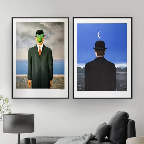 Peinture sur toile René Magritte pour un salon élégant et surréaliste