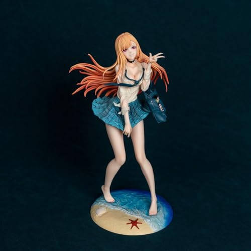 Image of My Dress-Up Darling Marin Kitagawa Elegant Beach Breeze Pose Anime Figure | 27.5cm Premium School Outfit Kitagawa Action Figurine for Table, Desk, Shelf & Display | Gift for Anime Fans