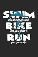 Swim bike run: 6x9 Triathlon - dotgrid - dot grid paper - notebook - notes 1088894194 Book Cover