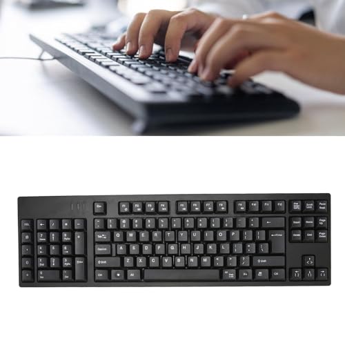 Klawiatura dla Leworęcznych, Przewodowa Klawiatura USB z 2 Koncentratorami, 109 Klawiszy Ergonomiczna Klawiatura do Domowego Biura Biznesowego, Prezenty dla przyjaciół Projektant
