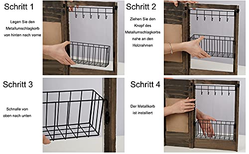 QILICZ Schlüsselbrett mit Ablage, Wandregal für Schlüsselregal Briefablage Zeitungsständer Schlüsselaufbewahrung und Kreidetafel - Briefhalter Schlüsselhalter,Wandgarderobe Vintage weiß