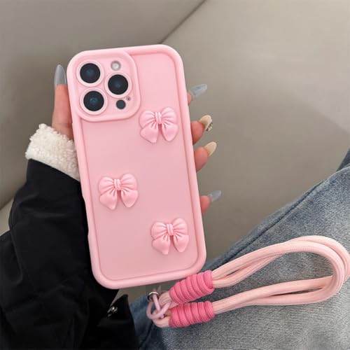 Coque silicone rose avec cordon iPhone 11 texture douce anti-rayures - 4