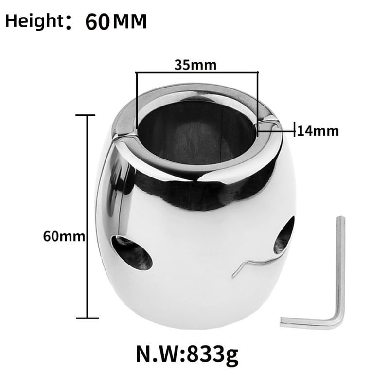 MäNnliche Verstellbare Edelstahl Heavy-Duty Anti-Drop Fitness-Ring-K + 2 (60mm)