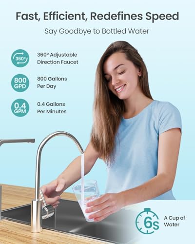 CripsTaste Tankless Reverse Osmosis System 800GPD High Flow Rate NSF 58&42 Certified & SGS Tested Under Sink Water Filtration System 2.5:1 Pure to Drain RO Water Filter System Under Sink - Image 5