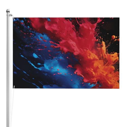 Drapeau bleu et rouge grand format pour pavoisement extérieur de mât