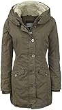 Urban Classics Damen Jacke Garment Washed Long Parka Jacke, Olive, Medium