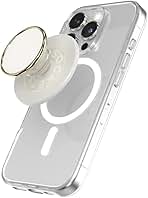 Phone Grip for MagSafe with Kickstand, Magnetic Stand, Swappable Top, Secure Hold for iPhone MagSafe Cases, Phone & Tablet Grip, Cute PopSockets - Enamel Coconut Crème