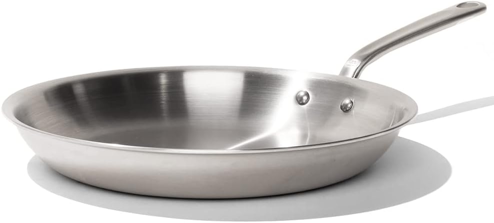 Made In Cookware - 12-Inch Stainless Steel Frying Pan - 5 Ply Stainless Clad - Professional Cookware Italy - Induction Compatible