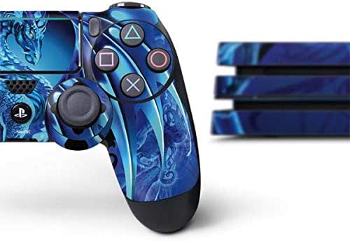 Skinit Decal Gaming Skin Compatible with PS4 Pro Console and Controller Bundle - Officially Licensed Tate and Co. Ice Dragon Design