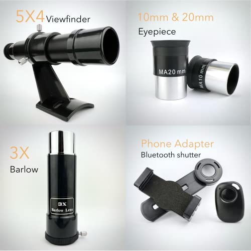 Image of SpectrumOI Telescope for Kids & Adults - Astronomy Gift, 60mm Aperture Refractor with Carry Bag & Phone Holder