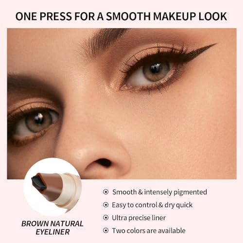 Eyeliner marcador 2 en 1 doble punta giratoria negro miniatura 6