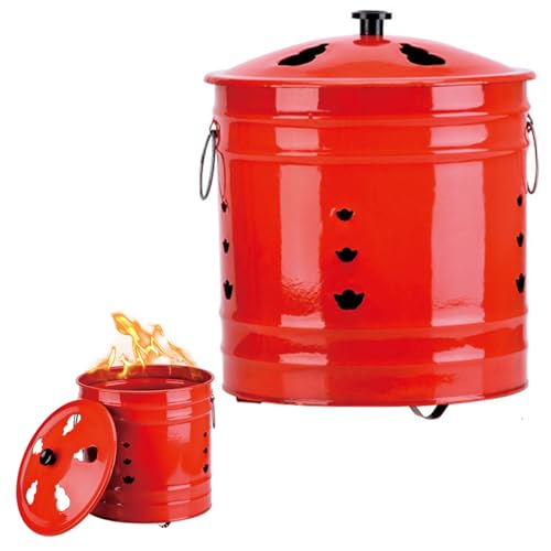 Qmjddymx HGSBL240929ABHZSMX Paper Burner, Stainless Steel Incinerator Burn Barrel Hollow-Out Burn Cage With Lid And Handle, Burn Barrels For Outside For Burning Trash thumb #5