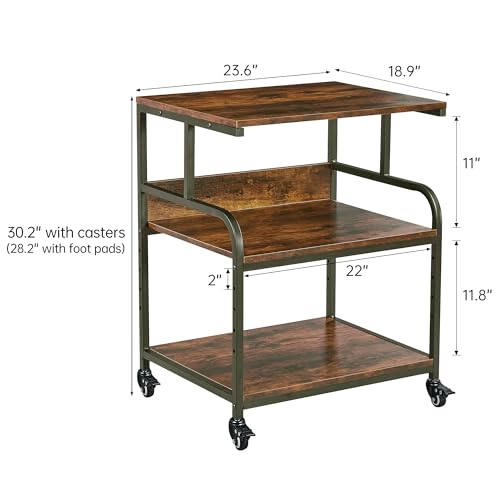 Image of Fannova Large Printer Stand Table with Height Adjustable Storage Shelf
